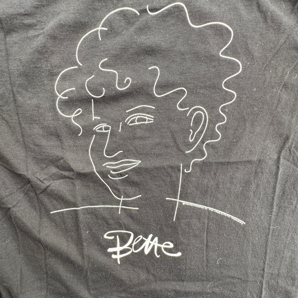 Vtg Fruit of the Loom Mens XL Black Graphic T Shirt Bette Midler USA 90s SS - Picture 1 of 7